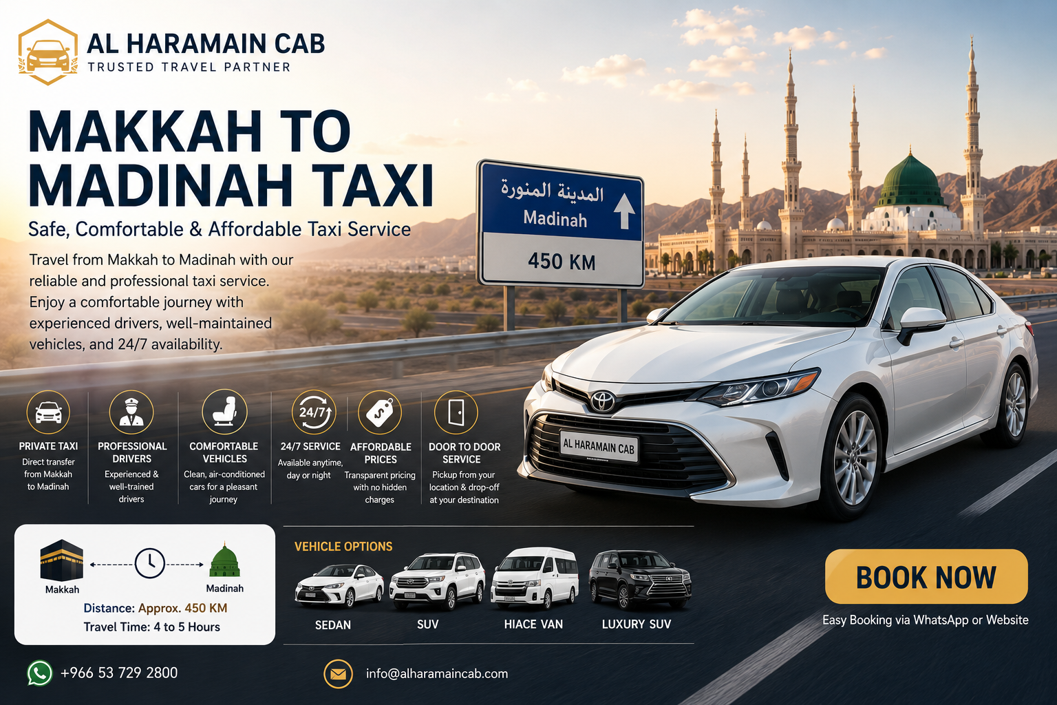 Makkah to Madinah Taxi